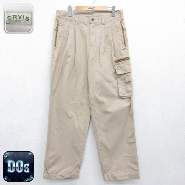 W32/古着 オービス ORVIS メンズ 00年代 00s カーゴ コットン ベージュ 26aug27