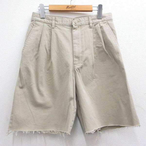 W31/古着 ダナキャラン DKNY ショート チノ パンツ ショーツ チノパン メンズ コットン 濃ベージュ カーキ 25may15 中古 ボ 5OF