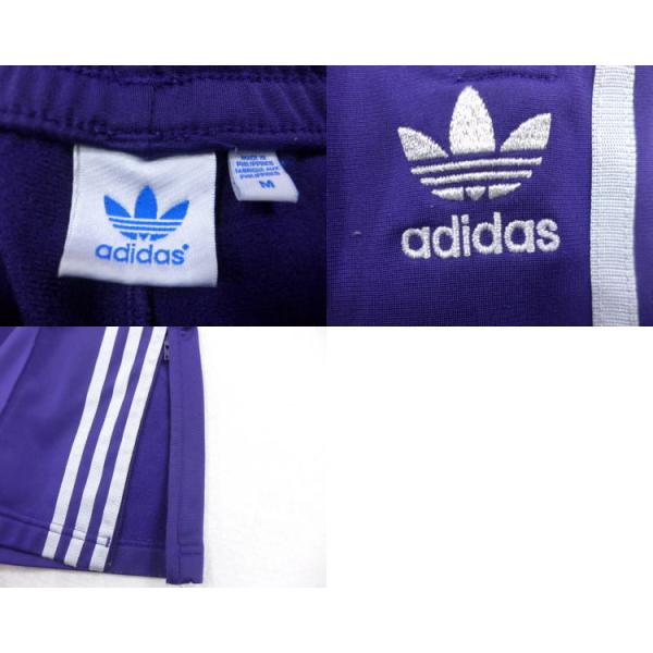 W30 古着 ジャージ パンツ アディダス Adidas 紫 パープル ライン 18feb19 中古 メンズ ボトムス ロング