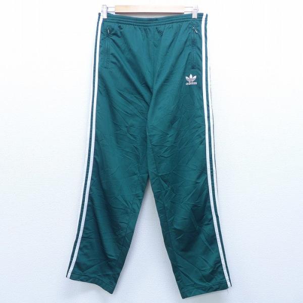 W27/古着 ナイロン パンツ 90s アディダス adidas ワンポイントロゴ 緑 