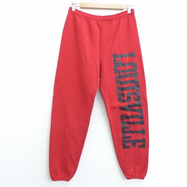 W33/古着 スウェット パンツ 80s ルイビル 大学 赤 レッド 20sep21