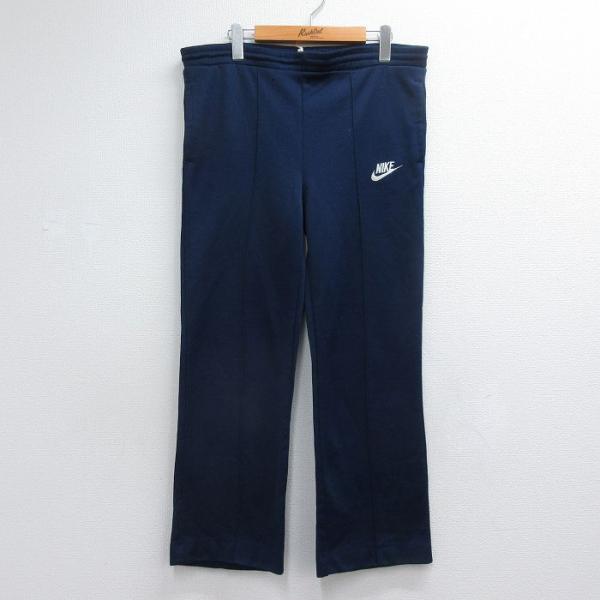 W34/古着 ナイキ NIKE ジャージ パンツ メンズ 70年代 70s ワンポイントロゴ ネイビー【spe】 26jul04 NIKE（ナイキ） W34/古着 ジャージ パンツ メンズ 70年代 70s ワン