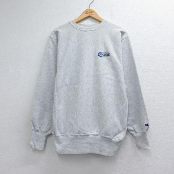 L/古着 長袖 チャンピオン Champion リバースウィーブ メンズ 90年代 90s PNCバンク クルーネック グレー 霜降り【spe】 26jun29 Champion（チャンピオン） L/古着 長袖 リバースウィーブ メンズ 90