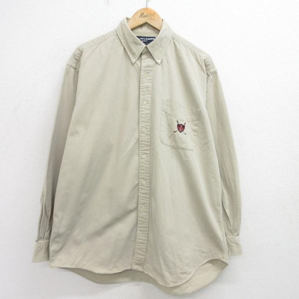 超人気❗️ラルフローレン　ワンポイントロゴシャツ　XL 90s刺繍古着希少レア長袖 超人気❗️ラルフローレン ワンポイントロゴシャツ L 90s刺繍