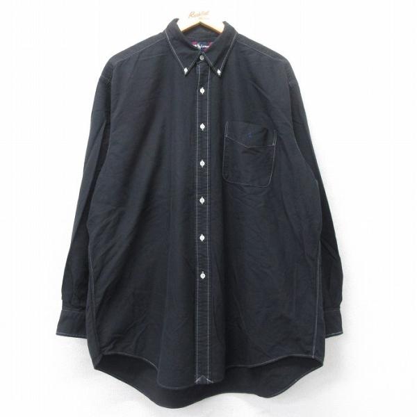 ラルフローレン　刺繍ロゴ　半袖BDシャツ　黒 XL 古着 ラルフローレン 刺繍ロゴ 長袖 BDシャツ ブラック L 5633 - メルカリ