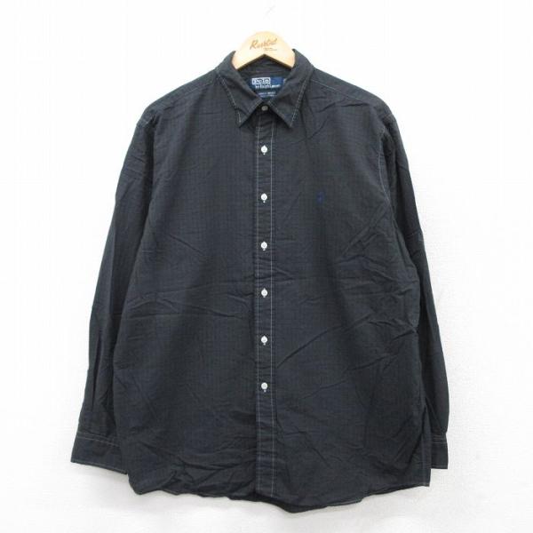 M！ 90s Polo Ralph Lauren Shirt COTTON 長袖 90s ポロ ラルフローレン ロゴ刺繍 コットン ポケット付き 長袖T