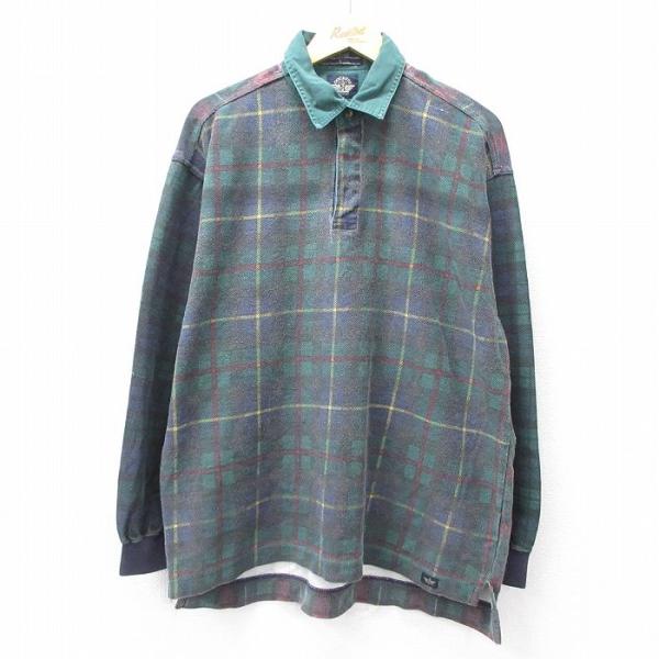 XL/古着 ドッカーズ 長袖 ブランド ラガー シャツ メンズ 90s コットン 緑他 グリーン チェック spe 25oct03 中古 トップス