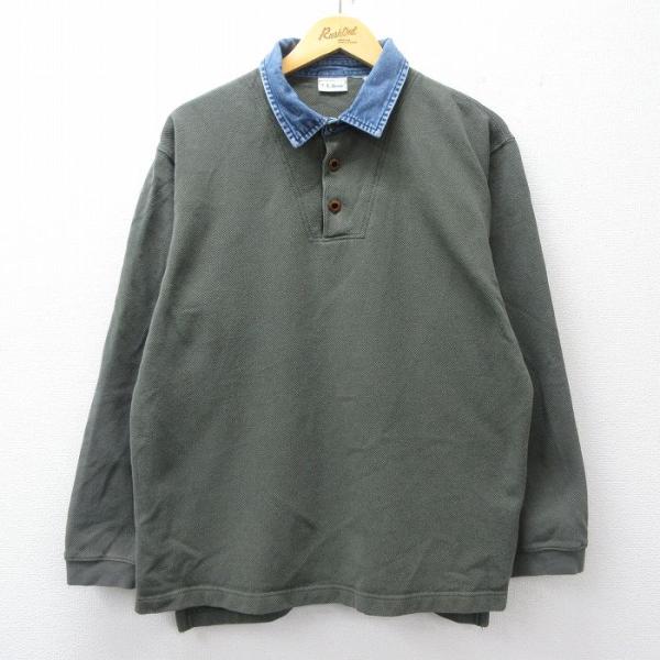 L.L.Bean（エルエルビーン） L/古着 LLBEAN 長袖 ブランド ポロ シャツ 