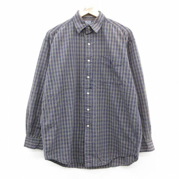 XL/古着 ラルフローレン 長袖 ブランド シャツ メンズ 90年代 90s ワン