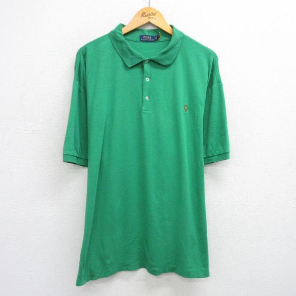 Polo by Ralph Lauren グリーン ポロシャツ XL POLO RALPH LAUREN（ポロ・ラルフローレン） XL/古着 ラルフローレン