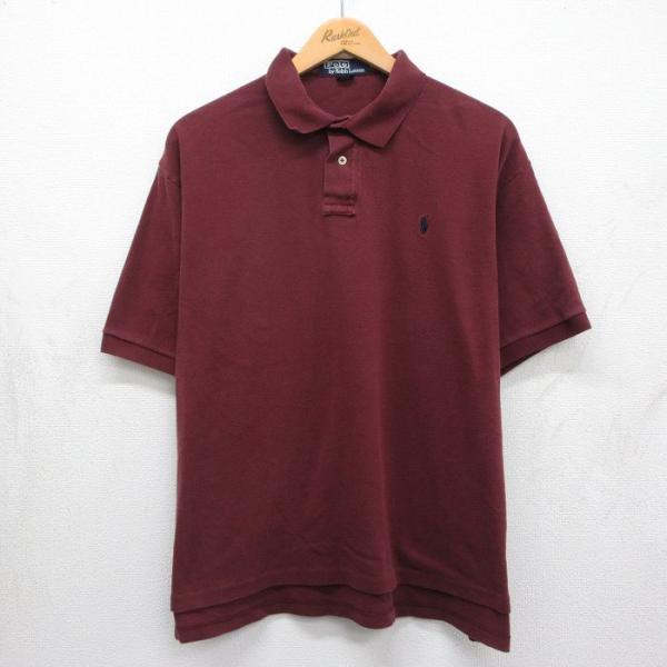 Ralph Lauren 半袖ポロシャツ XL バーガンディ XL/古着 ラルフローレン 半袖 ブランド ポロ シャツ メンズ 90年代 90s