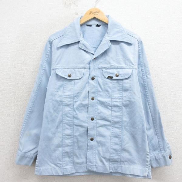 Lee（リー） M/古着 長袖 シャツ ジャケット メンズ 70年代 70s 水色