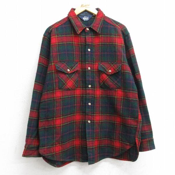 WOOLRICH（ウールリッチ） XL/古着 長袖 ウール シャツ メンズ 80年代