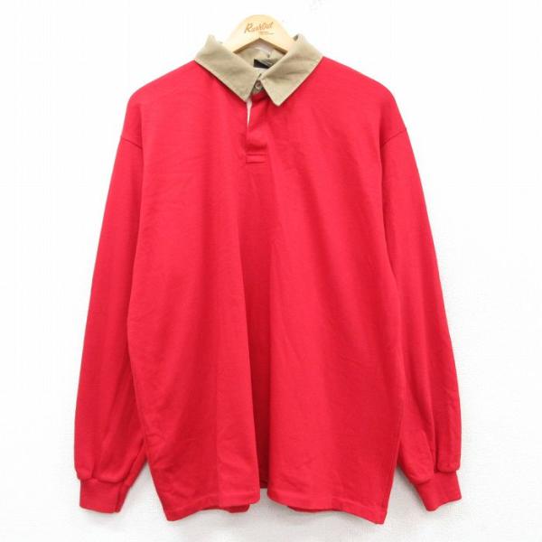 XL/古着 キャンパス 長袖 ラガー シャツ メンズ 90s 大きいサイズ 赤他 レッド 25mar01 中古 トップス