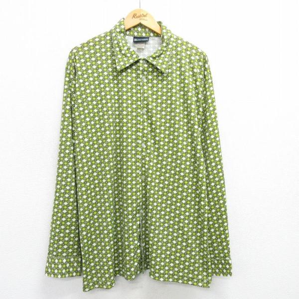 XL/古着 長袖 シャツ メンズ 90s 大きいサイズ 黄緑他 spe 25mar26