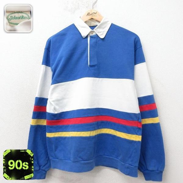 M/古着 セントジョンズベイ 長袖 ラガー シャツ メンズ 90年代 90s コットン 白他 spe 26apr24 2OF