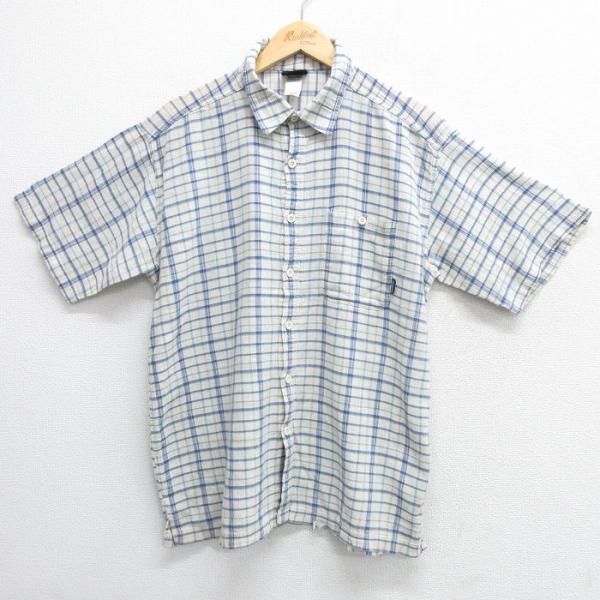 patagonia（パタゴニア） XL/古着 半袖 シャツ メンズ コットン 紺他