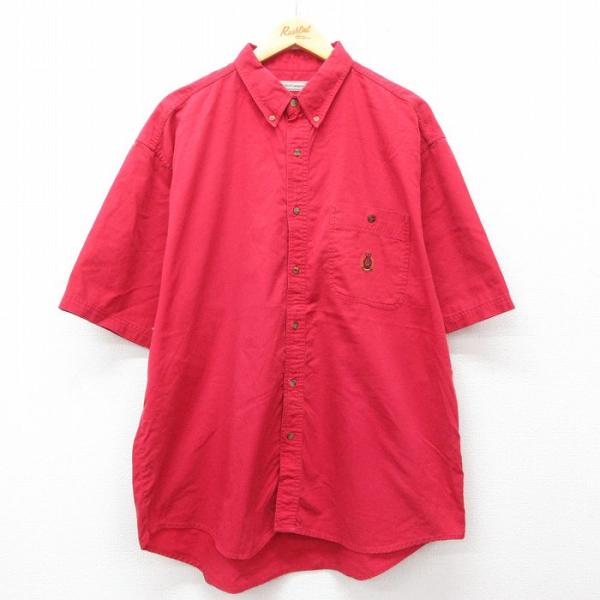XL/古着 ビューグルボーイ 半袖 シャツ メンズ 00s 赤 レッド 25jun28