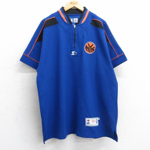 XL/古着 スターター 半袖 ハーフジップ トップス メンズ 00s NBA