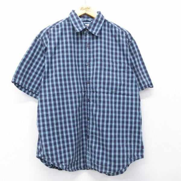 GAP（ギャップ） L/古着 半袖 シャツ メンズ 00年代 00s コットン 濃紺