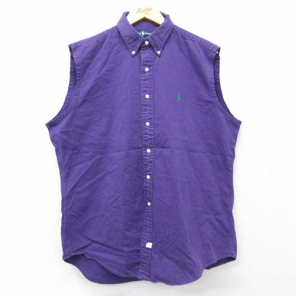 XL/古着 ラルフローレン ノースリーブ ブランド シャツ メンズ 90年代