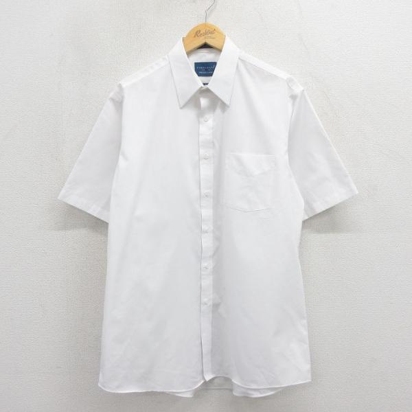 Ninety 半袖シャツ M ホワイト XL/古着 タウンクラフト 半袖 シャツ メンズ 90年代 90s ロング丈