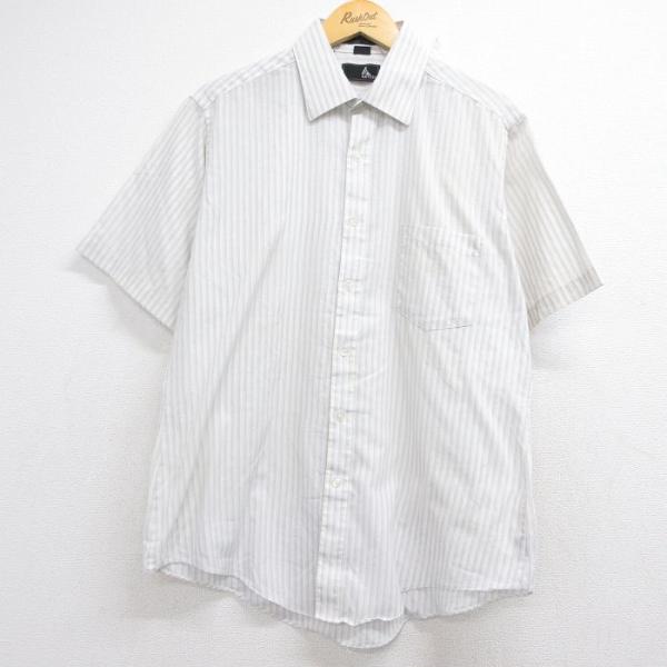XL/古着 半袖 シャツ メンズ 00年代 00s ホワイト他 ストライプ 26jun22