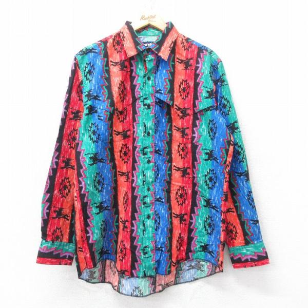 90s XL wrangler vtg ウエスタン ネルシャツ ブラック グレー Wrangler - WRANGLER / ラングラー | 1990s | 90s VINTAGE