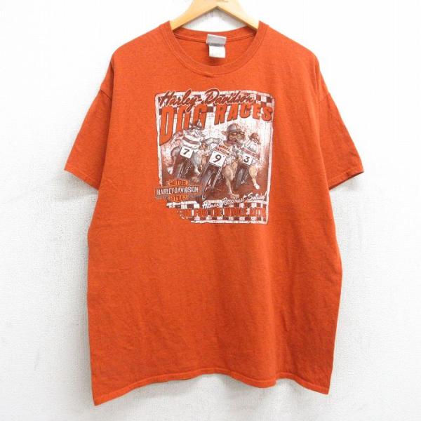 90s XL STURGIS vtg tシャツ オレンジ ハーレー バイカー Harley Davidson（ハーレー・ダビッドソン） 【20%OFF】XL/古着 半袖 T
