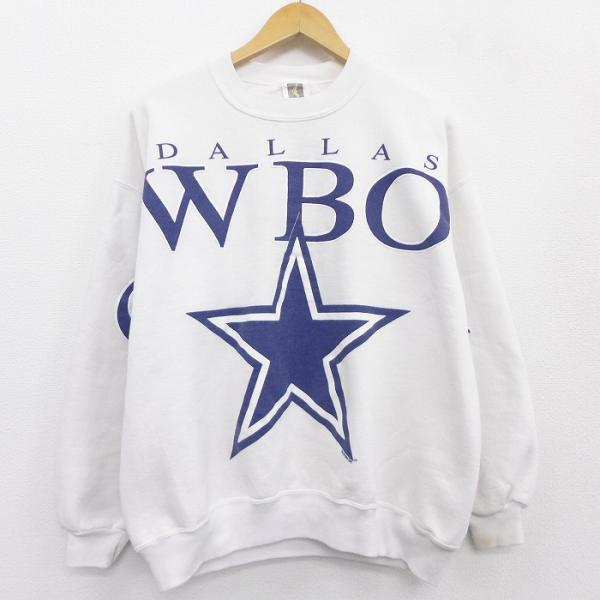 XL/古着 長袖 スウェット 90s NFL ダラスカウボーイズ 全面プリント クルーネック 白 ホワイト アメフト スーパーボウル 20nov19 中古 メンズ スエット トレーナ :swr20101651:古着屋RUSHOUT 通販 STARTER× NFL EAGLES 90’s クルーネックスウェット