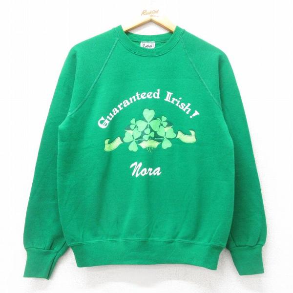 Lee（リー） M/古着 長袖 スウェット メンズ 90s Irish ラグラン
