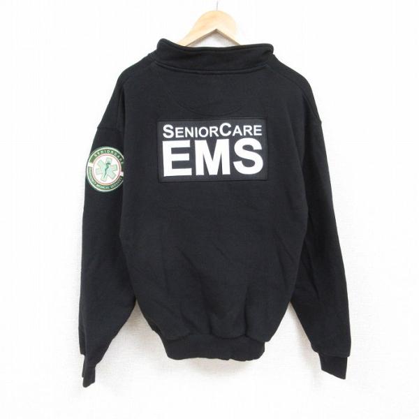 50%OFF】L/古着 長袖 ハーフジップ スウェット メンズ シニアケア 救急