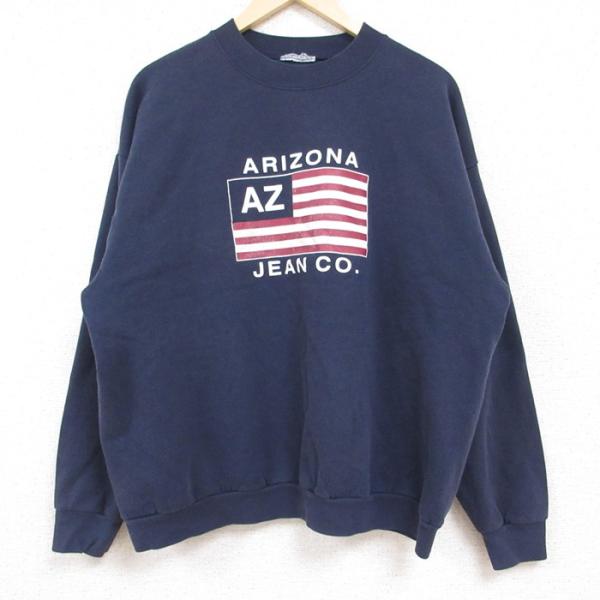XL/古着 アリゾナジーンズ 長袖 スウェット メンズ 00s ビッグロゴ