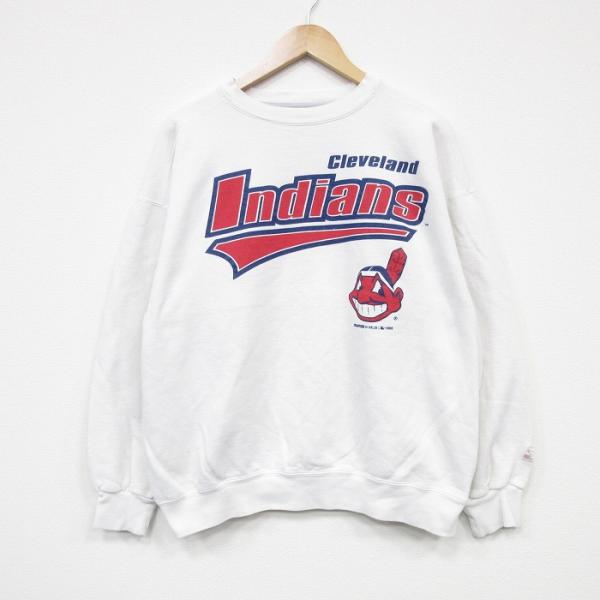XL/古着 スターター 長袖 スウェット メンズ 90s MLB クリーブランド