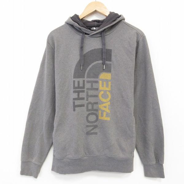 L/古着 ノースフェイス 長袖 スウェット パーカー メンズ ビッグロゴ