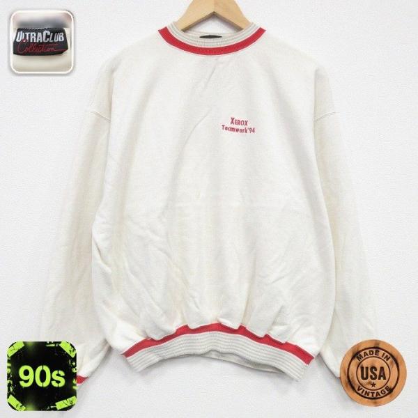 XL/古着 長袖 スウェット メンズ 90年代 90s XEROX クルーネック USA製
