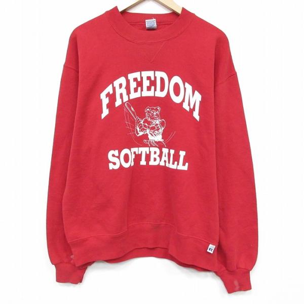 L/古着 ラッセル 長袖 スウェット メンズ 90年代 90s ソフトボール