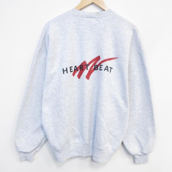 XL/古着 ラッセル 長袖 スウェット メンズ 90年代 90s HEART クルーネック USA製 グレー 霜降り【spe】 26jul01 Heart（ハート） XL/古着 ラッセル 長袖 スウェット メンズ 90年代 90s