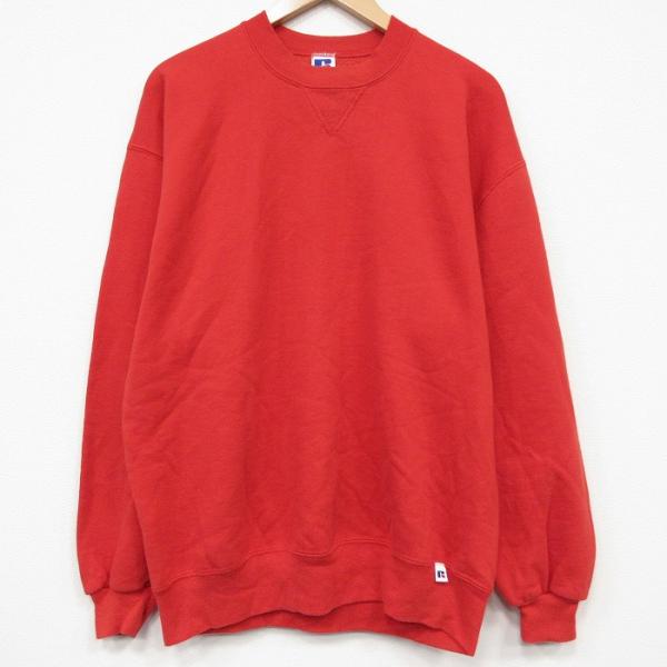 L/古着 ラッセル 長袖 スウェット メンズ 90年代 90s ホッケー クルーネック USA製 レッド 26may22 L/古着 ラッセル 長袖 スウェット メンズ 90年代 90s 無地 クルー