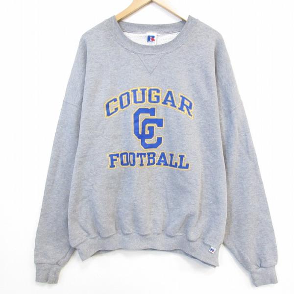 XL/古着 ラッセル 長袖 スウェット メンズ 90年代 90sフットボール