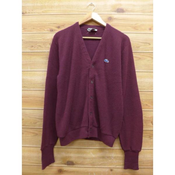 L/古着 ニット カーディガン ラコステ LACOSTE ロゴ 茶 ブラウン L/古着 ニット カーディガン ラコステ LACOSTE ロゴ 茶 ブラウン