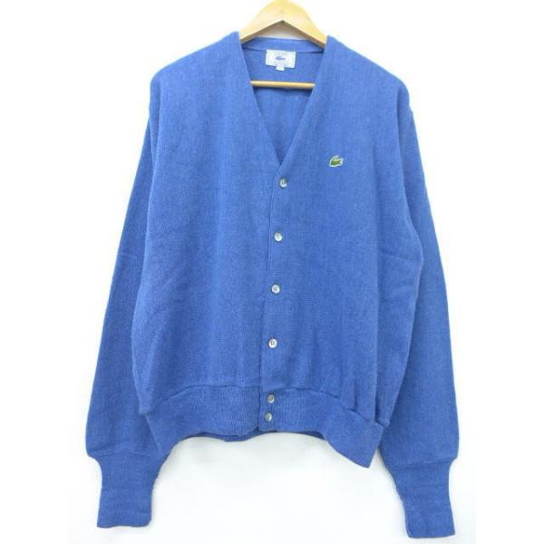 XL/古着 ニット カーディガン ラコステ LACOSTE ロゴ 緑系 グリーン XL/古着 ニット カーディガン ラコステ LACOSTE ロゴ 緑系 グリーン