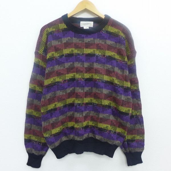 L 古着 長袖 セーター 90s クルーネック 紫他 パープル 19dec12 中古 メンズ ニット トップス Swtr 古着屋rushout 通販 Yahoo ショッピング