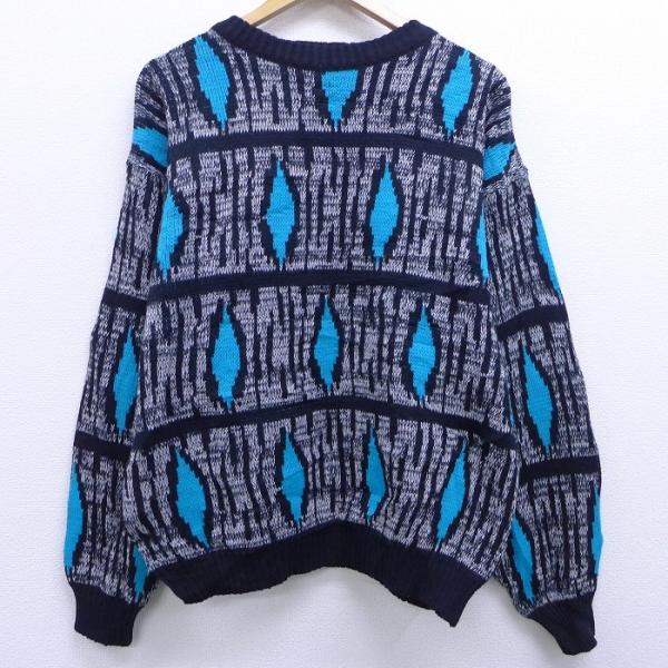 XL/古着 長袖 ミリタリー セーター 00s ウール クルーネック 黒