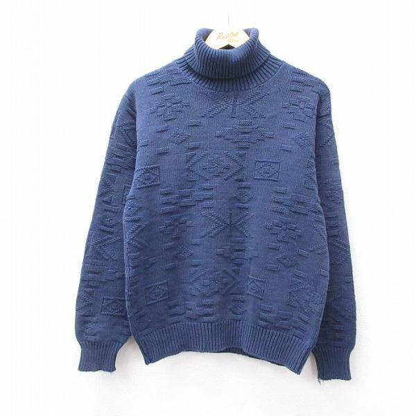 M/古着 ウールリッチ 長袖 セーター メンズ 90s ネイティブ柄 ラグ柄