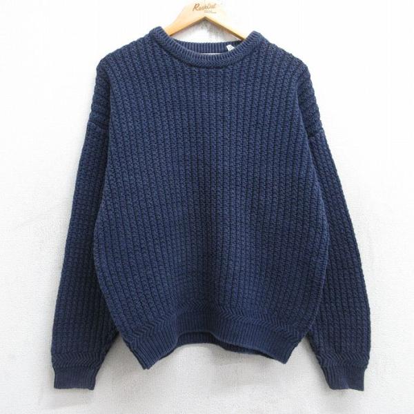 M/古着 セントジョンズベイ 長袖 セーター メンズ 90s 無地 クルー 