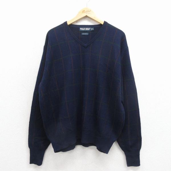 XL/古着 ラルフローレン ポロゴルフ 長袖 ブランド セーター メンズ 90