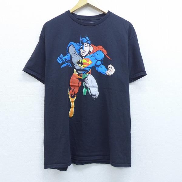 L/古着 半袖 Tシャツ DCコミックス ジャスティスリーグ スーパーマン 