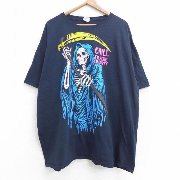 Xl 古着 半袖 Tシャツ メンズ 死神 Chill 大きいサイズ コットン クルーネック 黒 ブラック 21jul05 中古 Ts 古着屋rushout 通販 Yahoo ショッピング