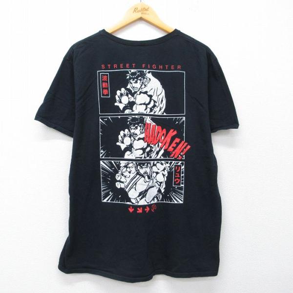 XL/古着 半袖 Tシャツ メンズ ゲーム ストリートファイター リュウ 黒